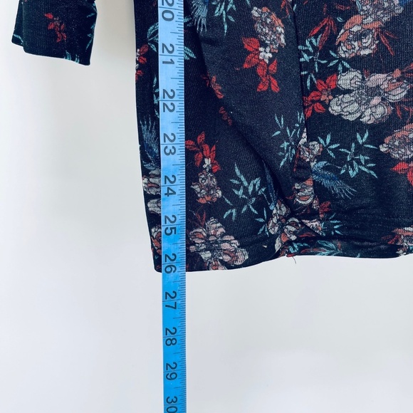 Free People Blouse Sz S Womens Dock Street Floral Ruffle Top Black Keyhole Back - Picture 6 of 14